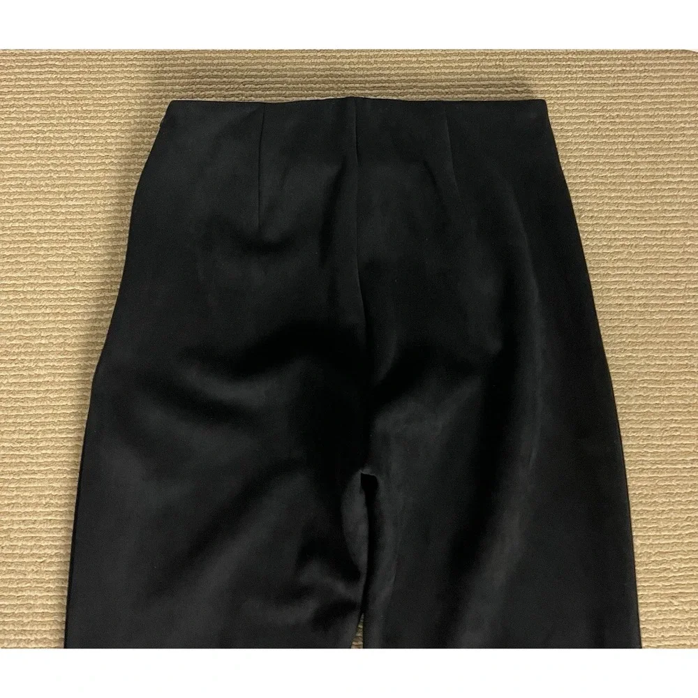 Banana Republic Size 8 Women Devon Pants High Rise Black Faux Suede Inseam 27" - Picture 12 of 14